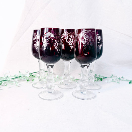 Likörgläser Überfangglas rot