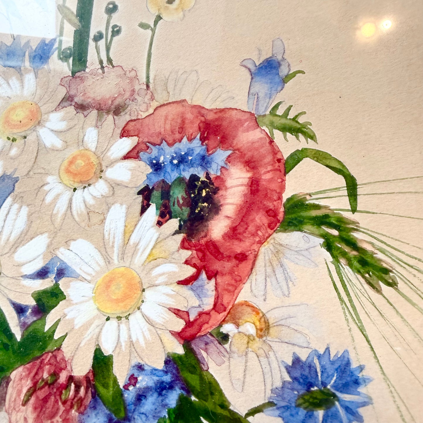 Gerahmtes Blumen Aquarell