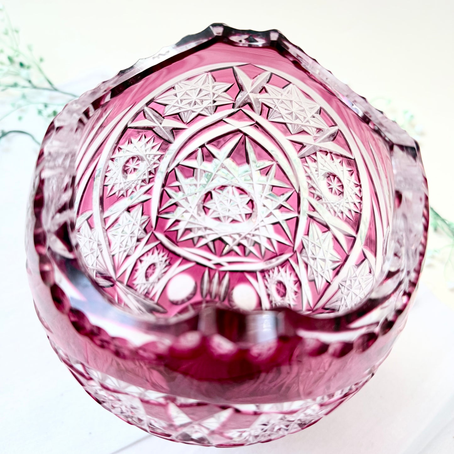Vase Überfangglas rot