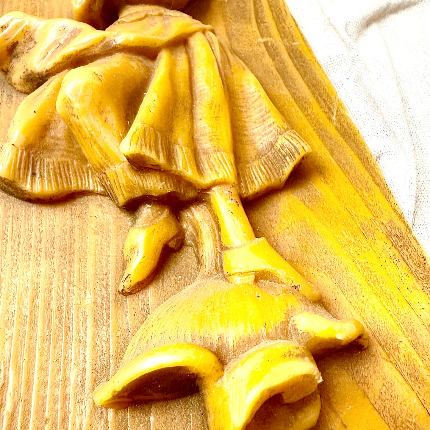 Wachsbild Barockdame mit Spiegel