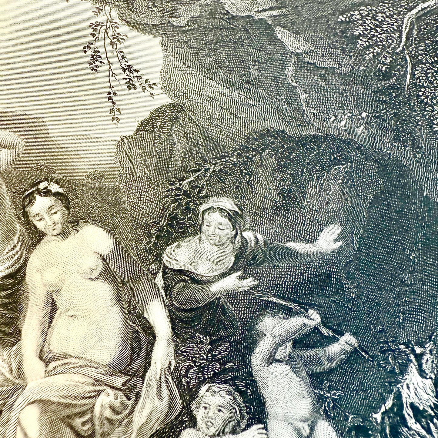 Stahlstich „Die Nymphen“