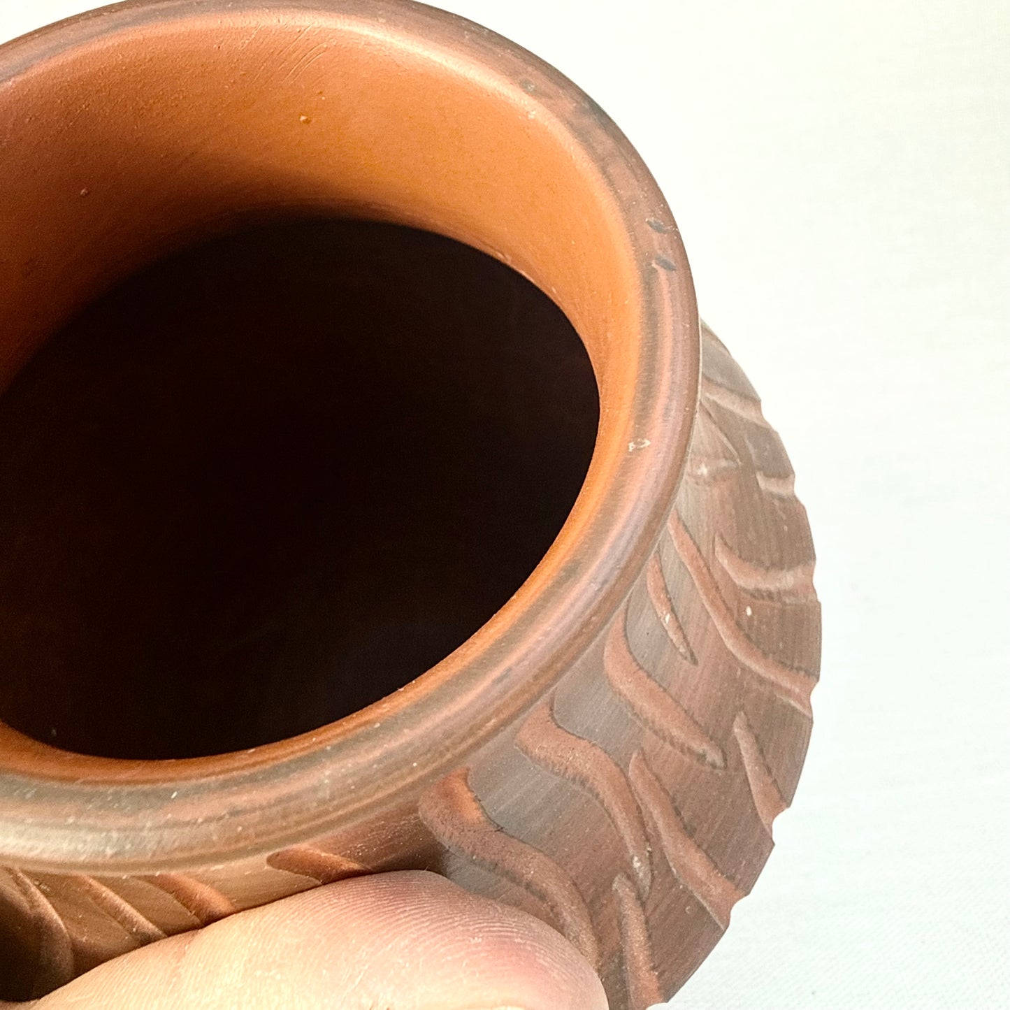 Terrakotta Vase gestreift
