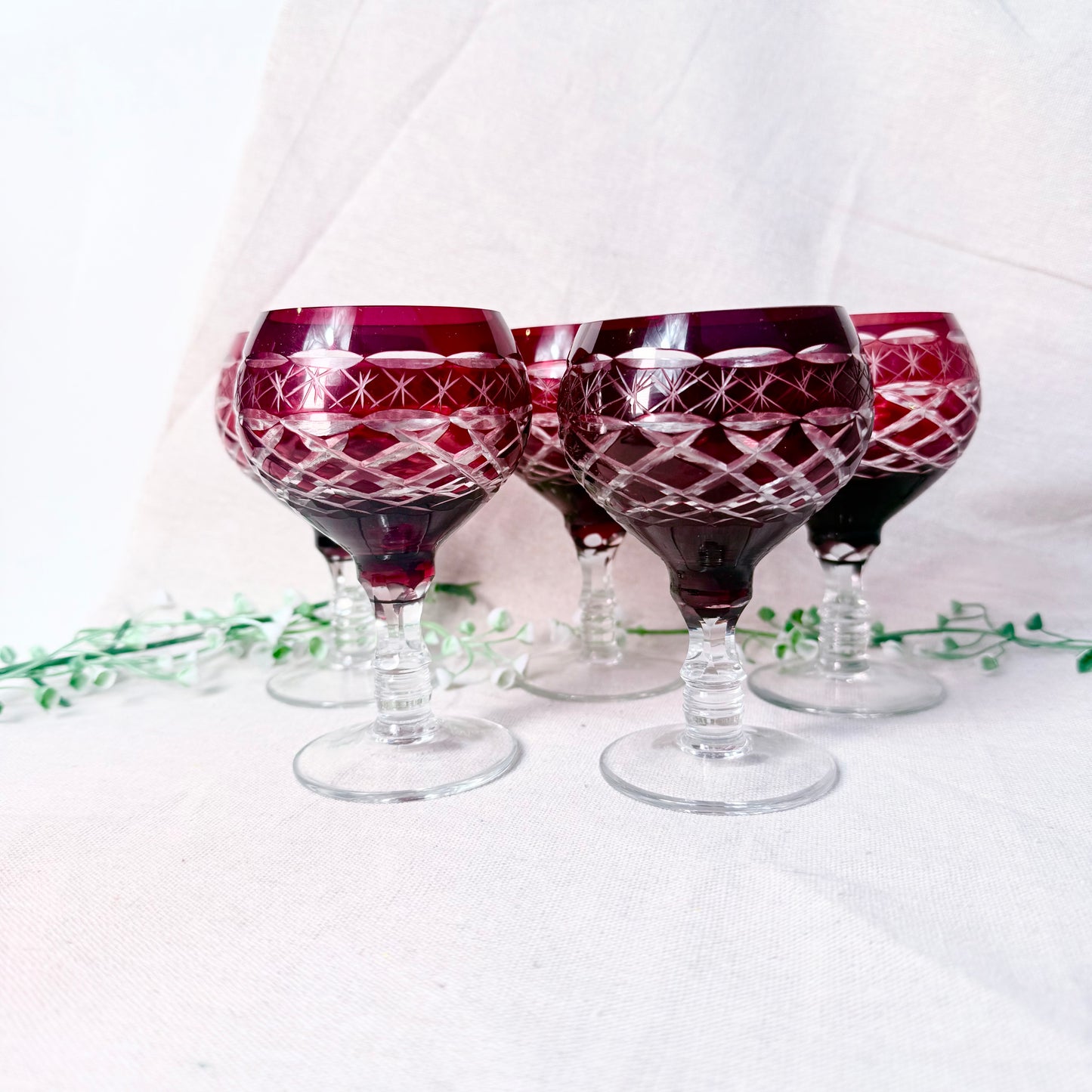 Weingläser Überfangglas rot