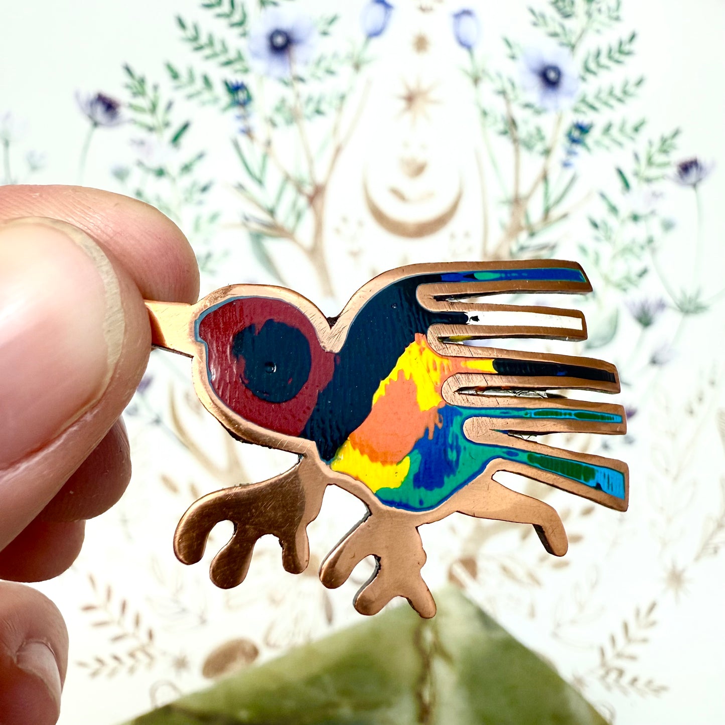 Kolibri Brosche Emaille Peru