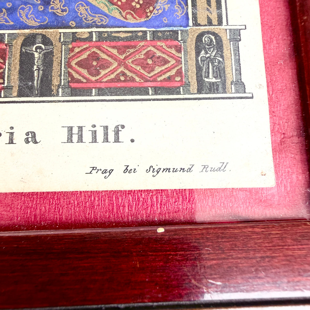 Biedermeier Heiligenbild gerahmt