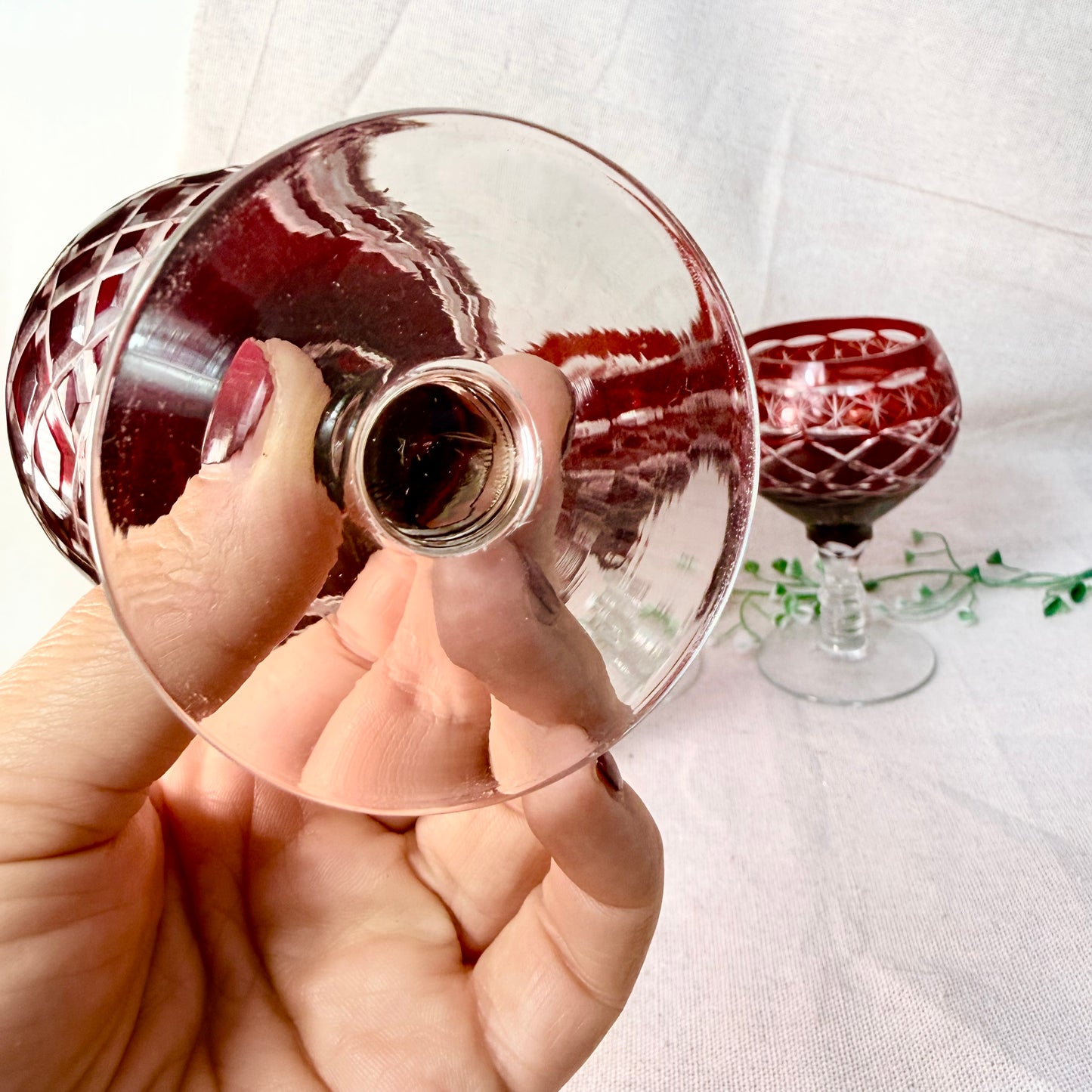 Weingläser Überfangglas rot