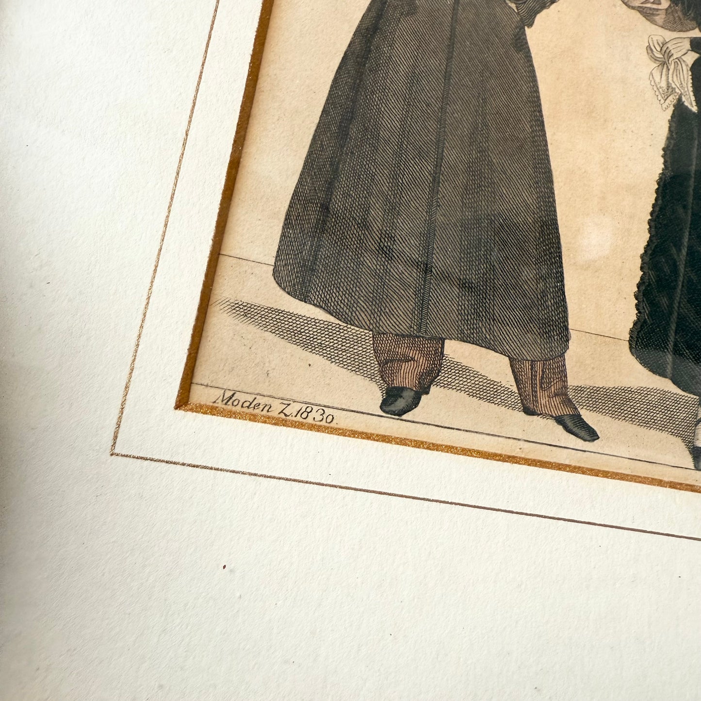 Gerahmte Mode Lithografie 1830