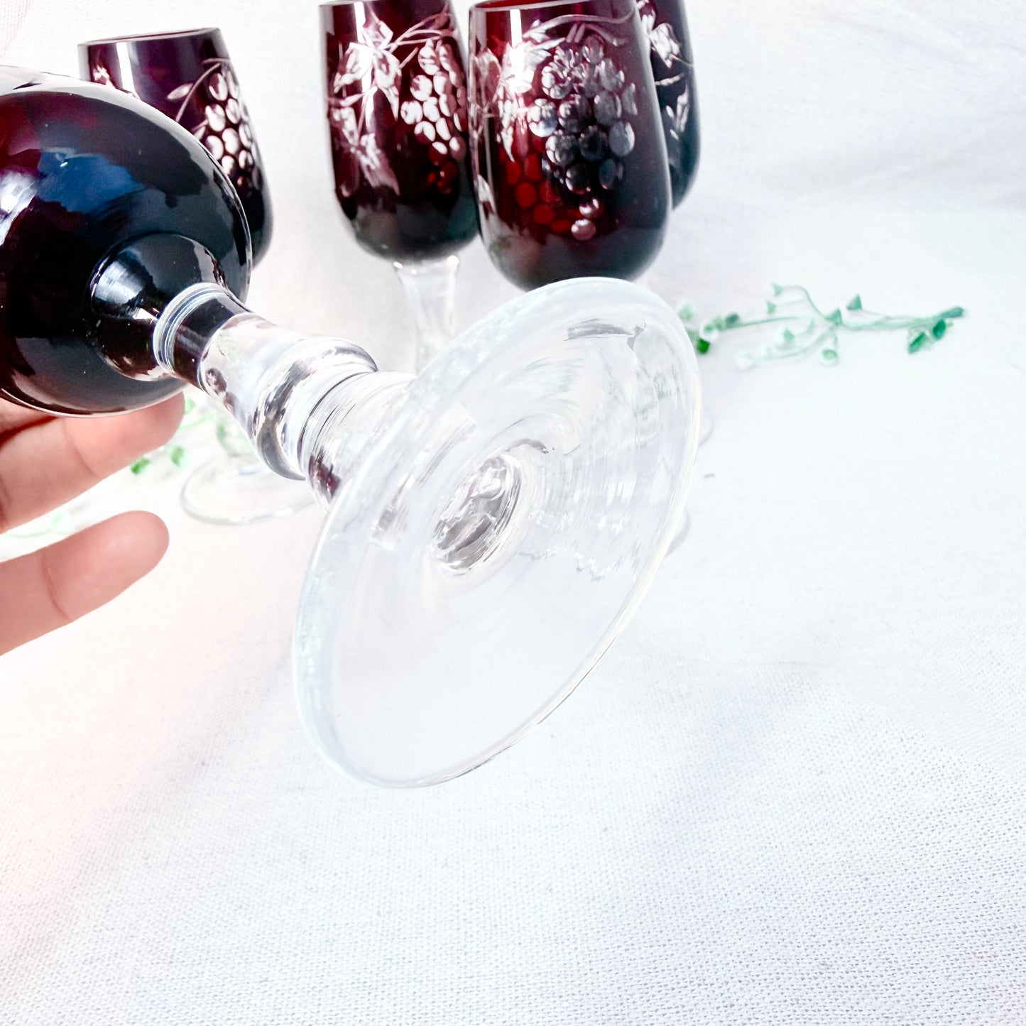 Likörgläser Überfangglas rot