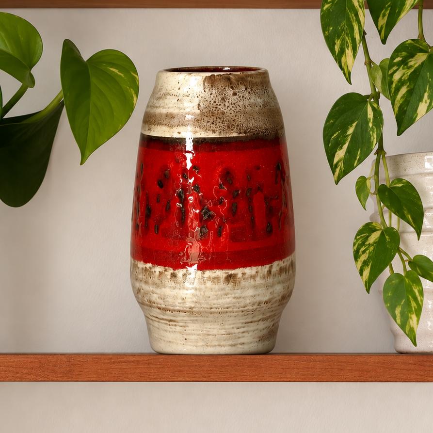 Fat Lava Vase rot