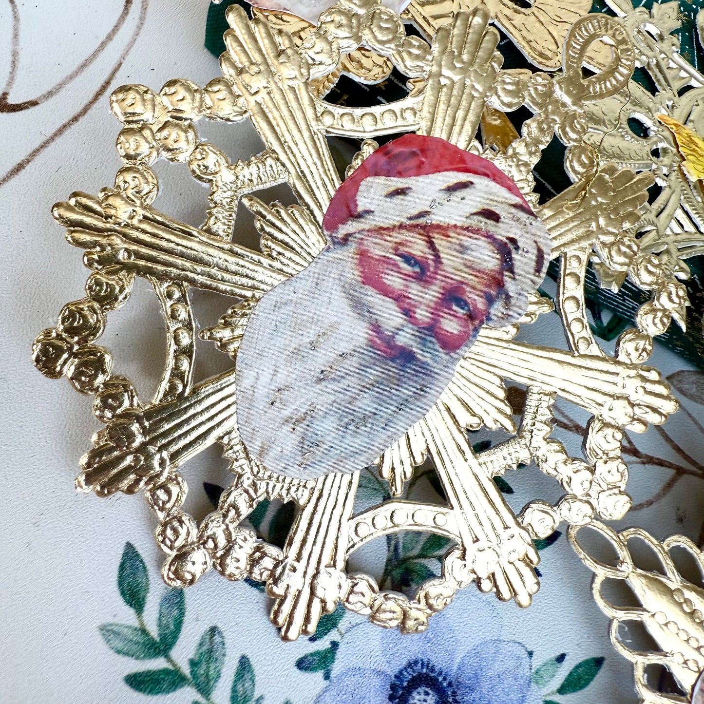 Dresdner Pappe 8er Set gold Schneeflocke