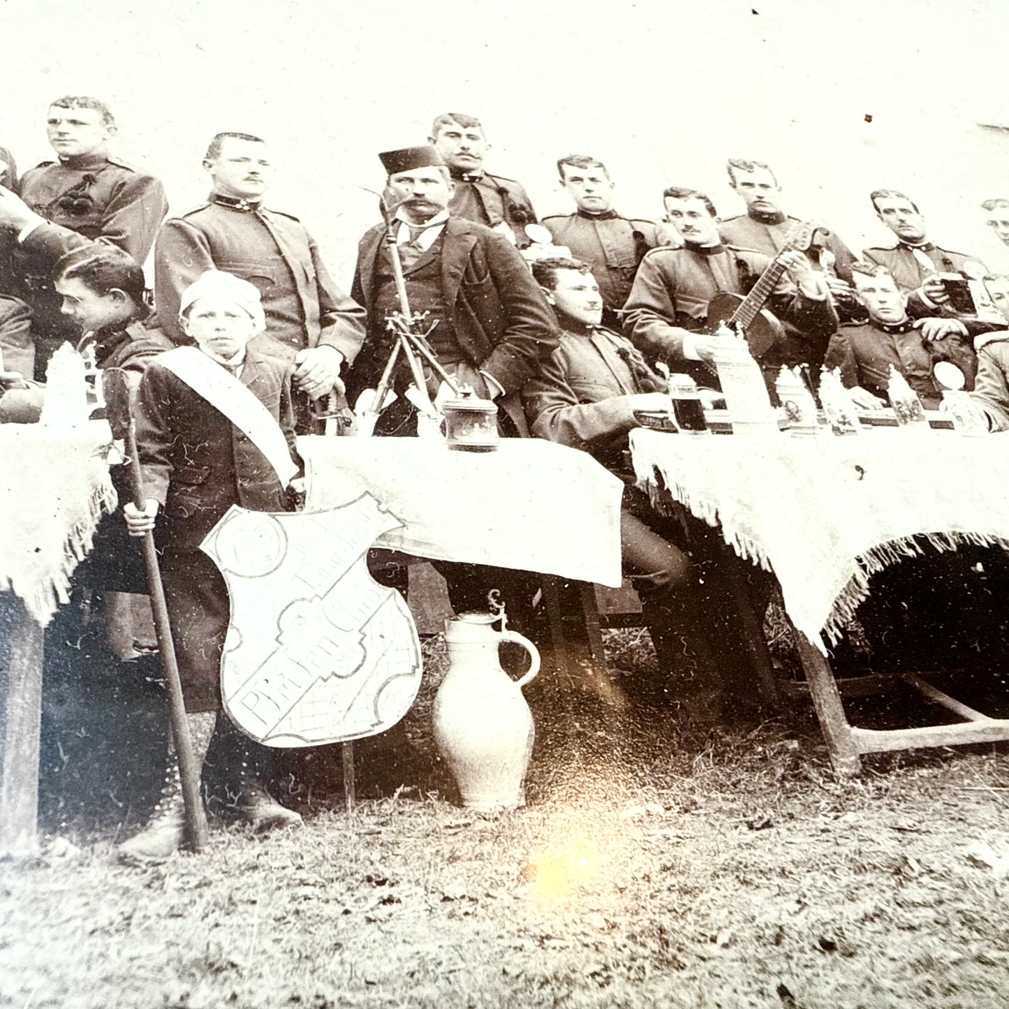 Tramp Art Rahmen mit Perlmutt