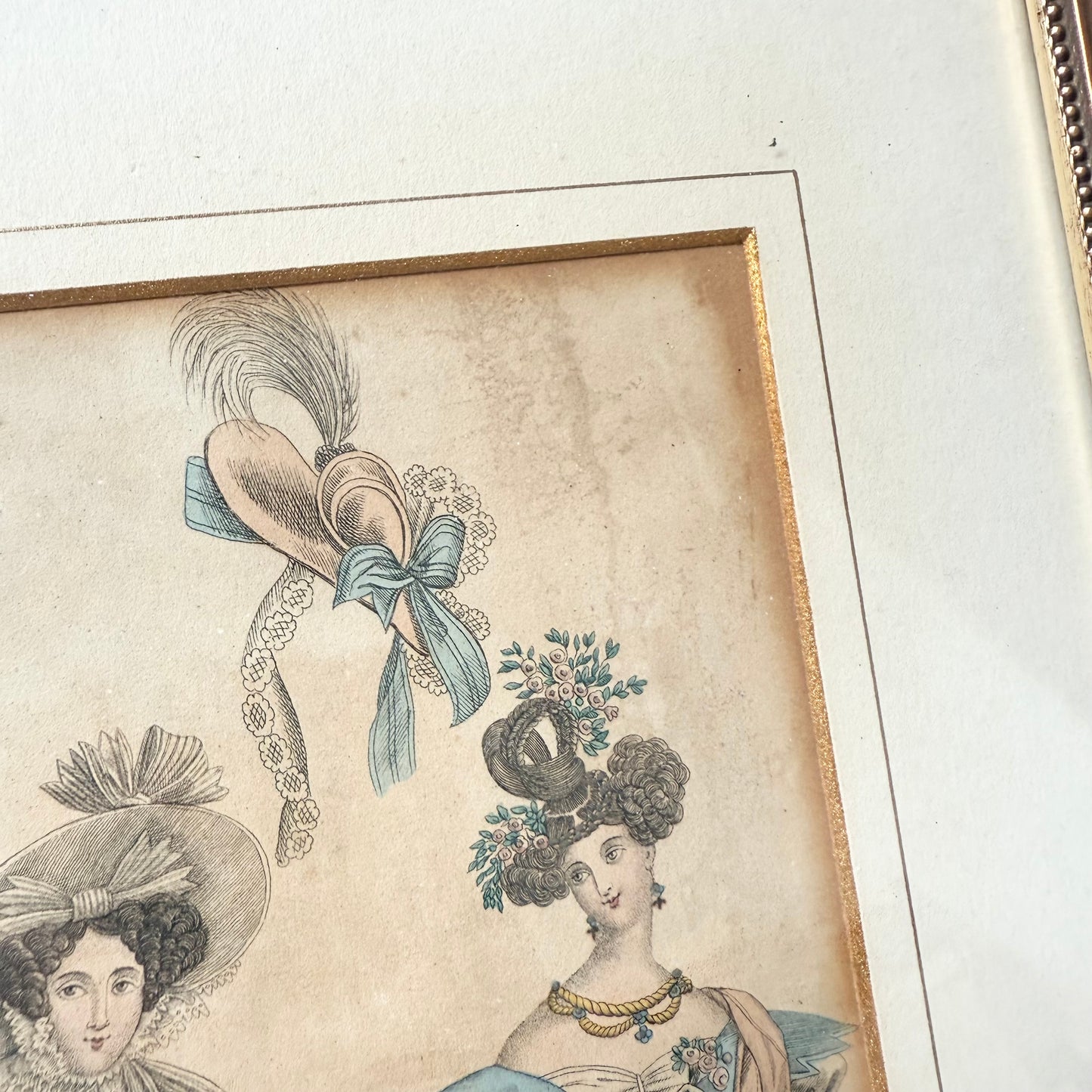 Gerahmte Mode Lithografie 1830