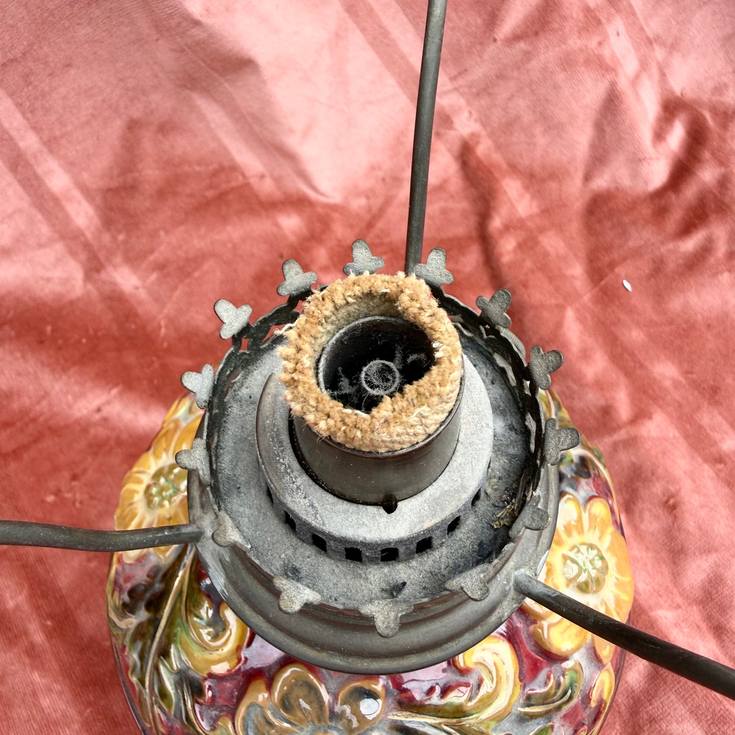 Petroleumlampe groß Blumen