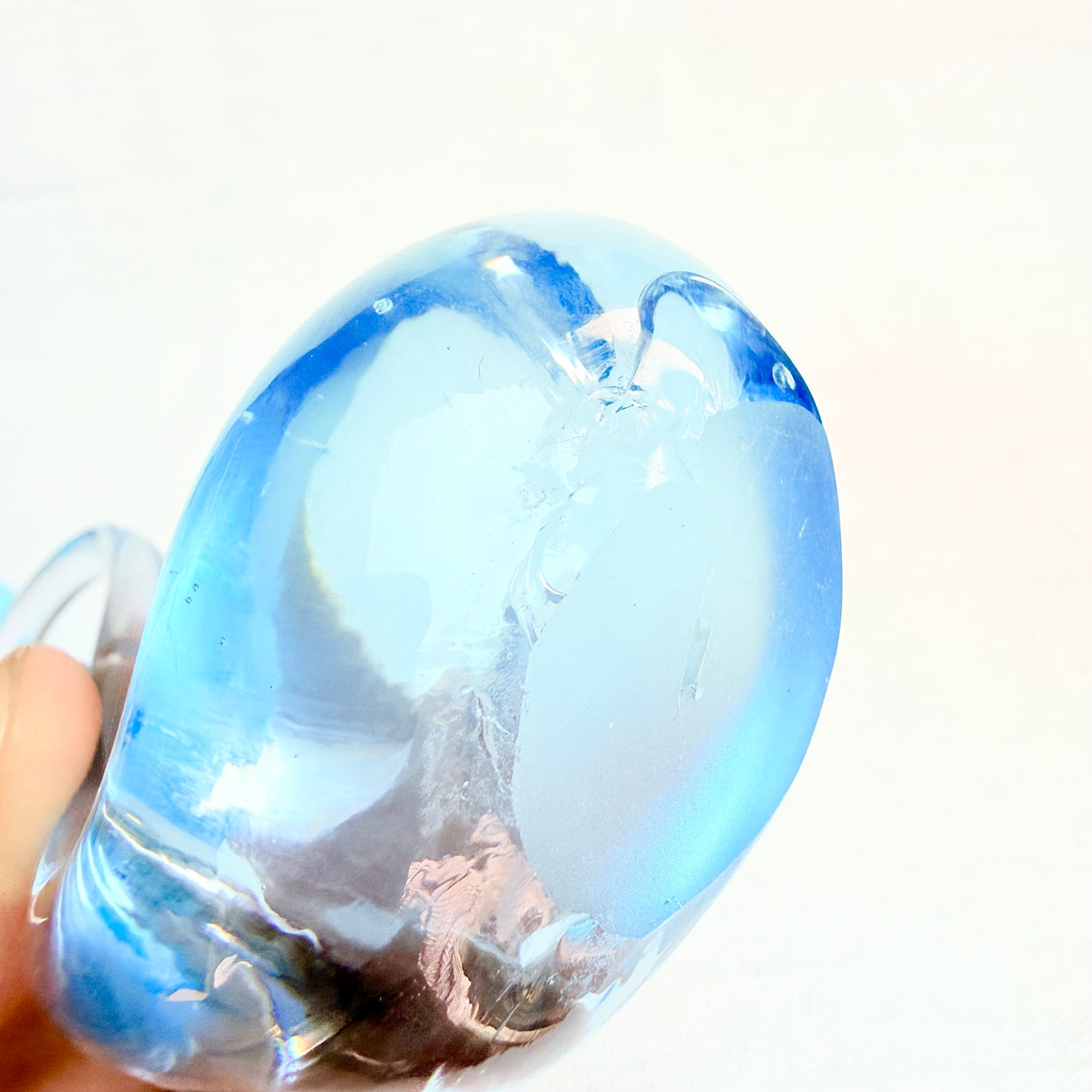 Schwan Glasfigur blau