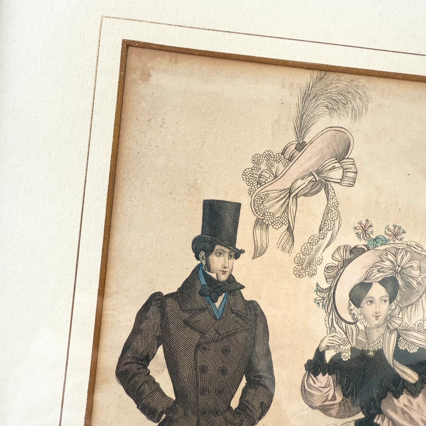 Gerahmte Mode Lithografie 1830