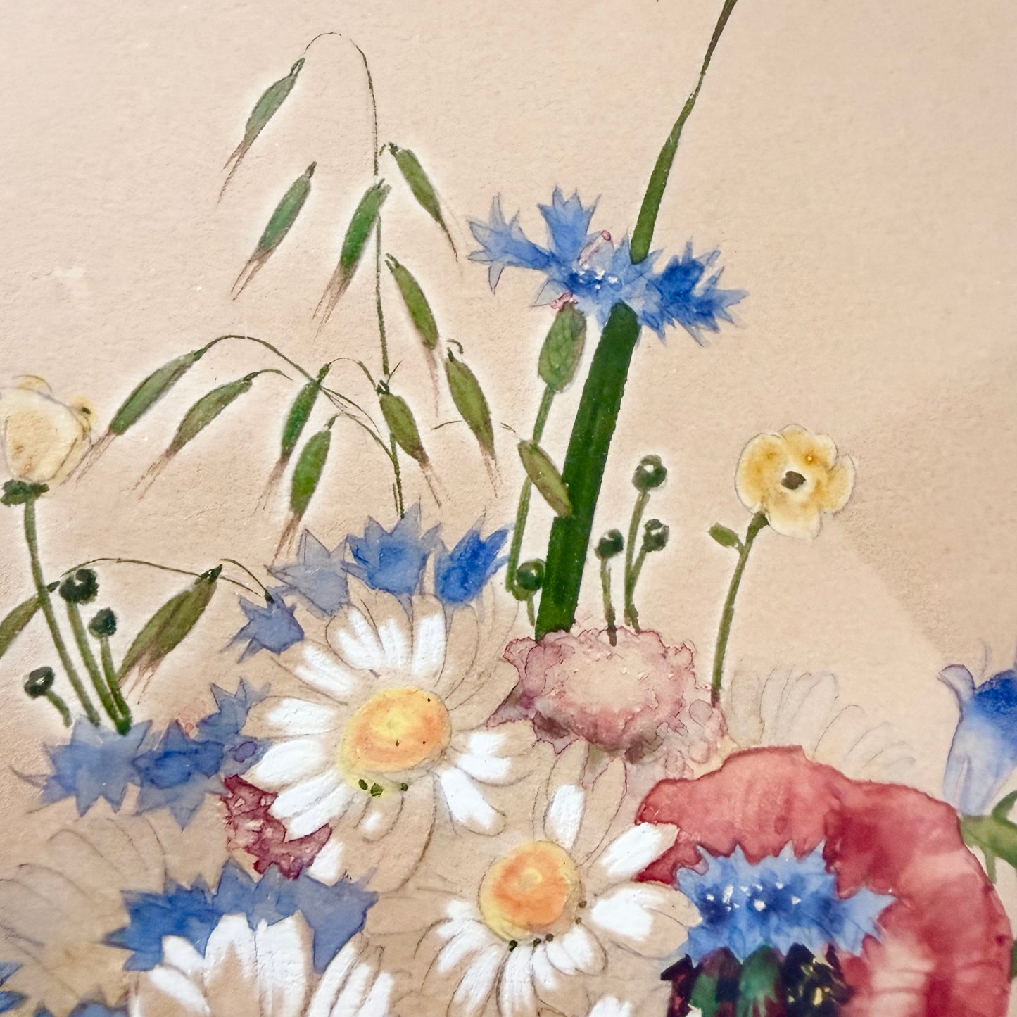 Gerahmtes Blumen Aquarell