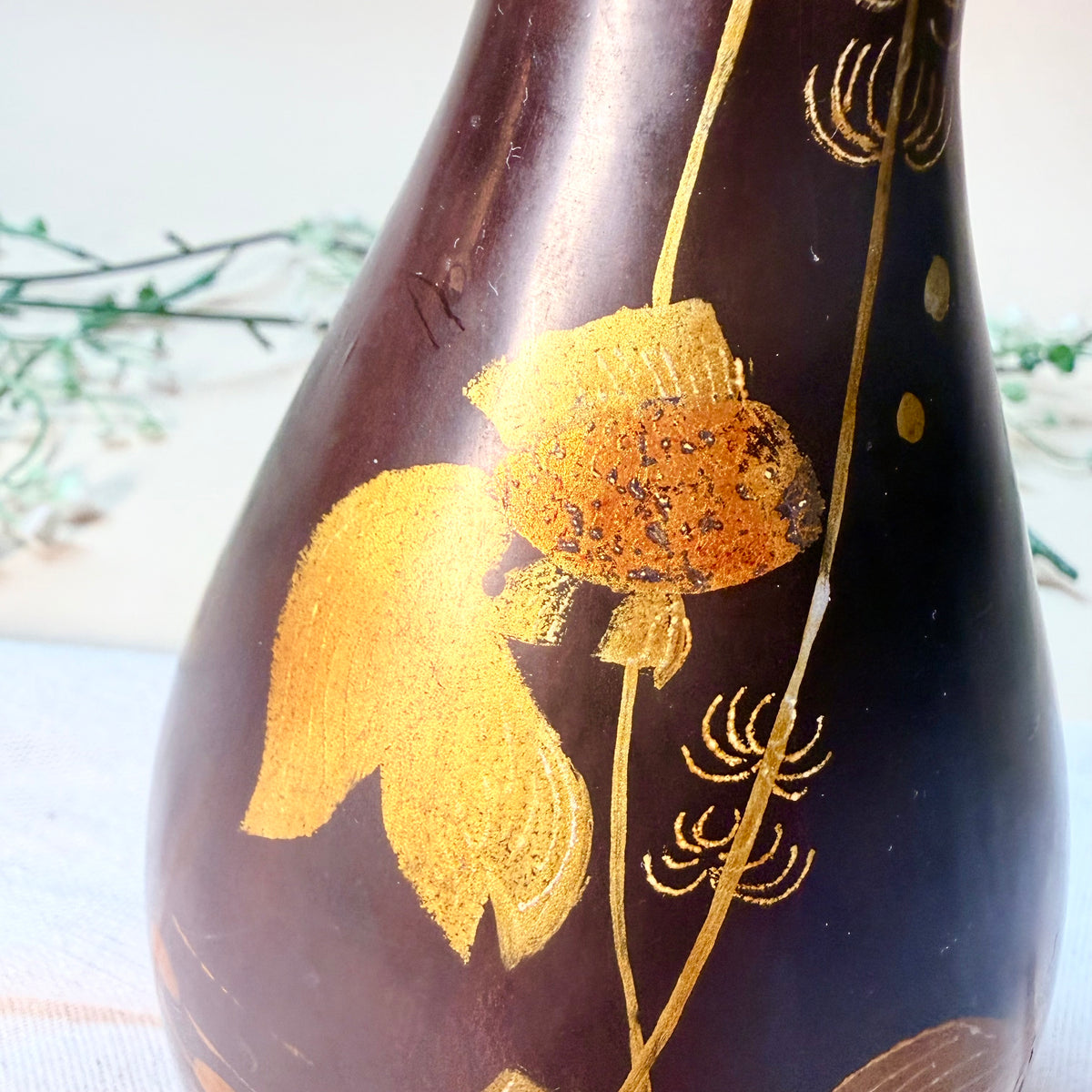 Asiatische Lackvase Fische