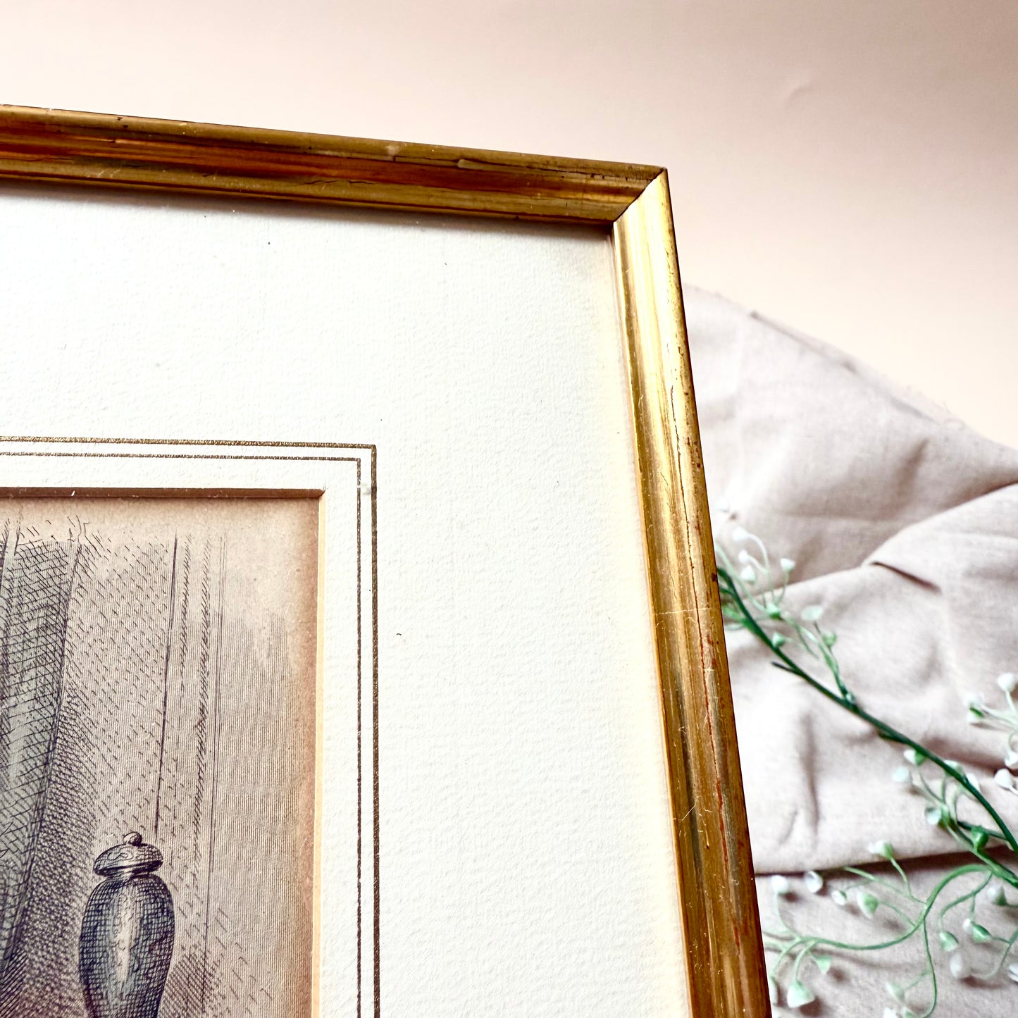 Gerahmte Mode Lithografie 1856