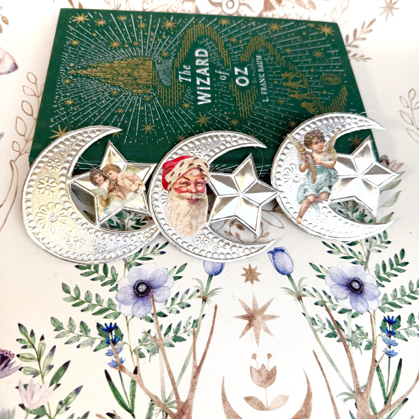 Dresdner Pappe 3er Set Mond silber