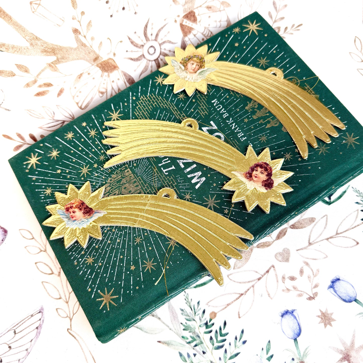 Dresdner Pappe 3er Set gold Weihnachtsstern