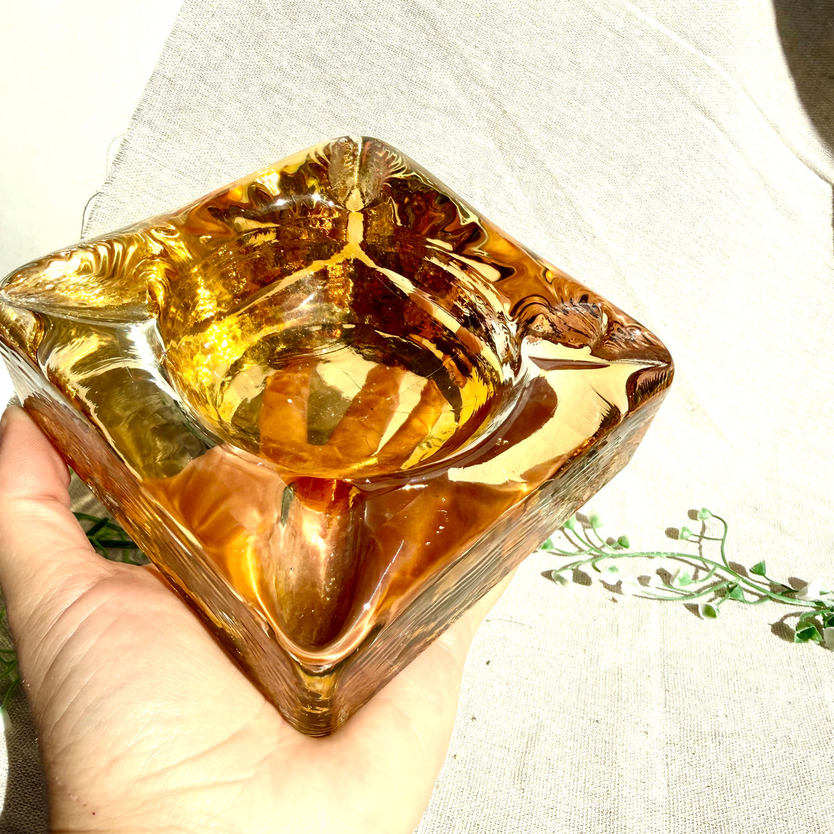 Murano Aschenbecher gelb