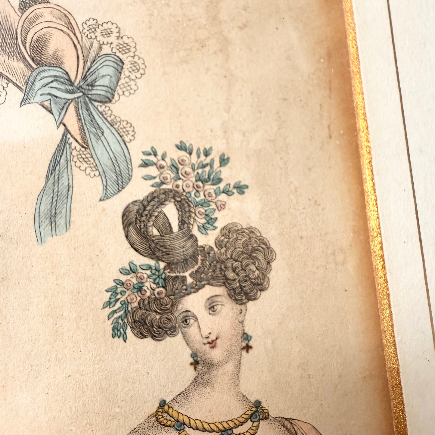 Gerahmte Mode Lithografie 1830