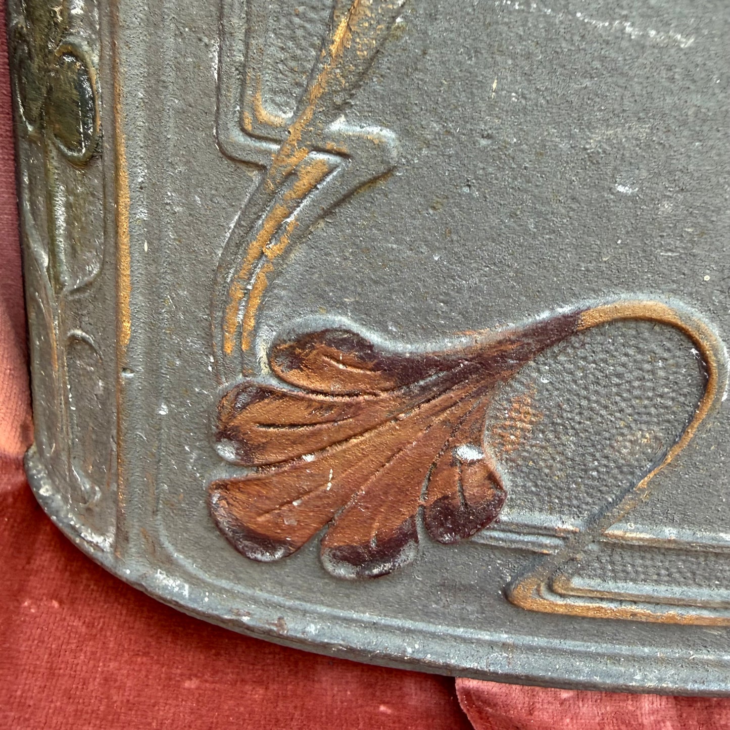 Jugendstil Ofenplatte bemalt