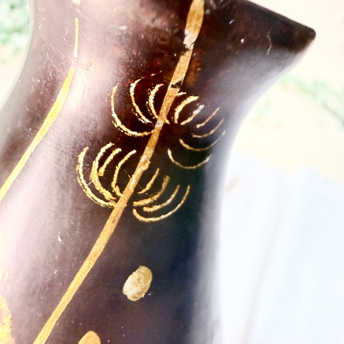 Asiatische Lackvase Fische