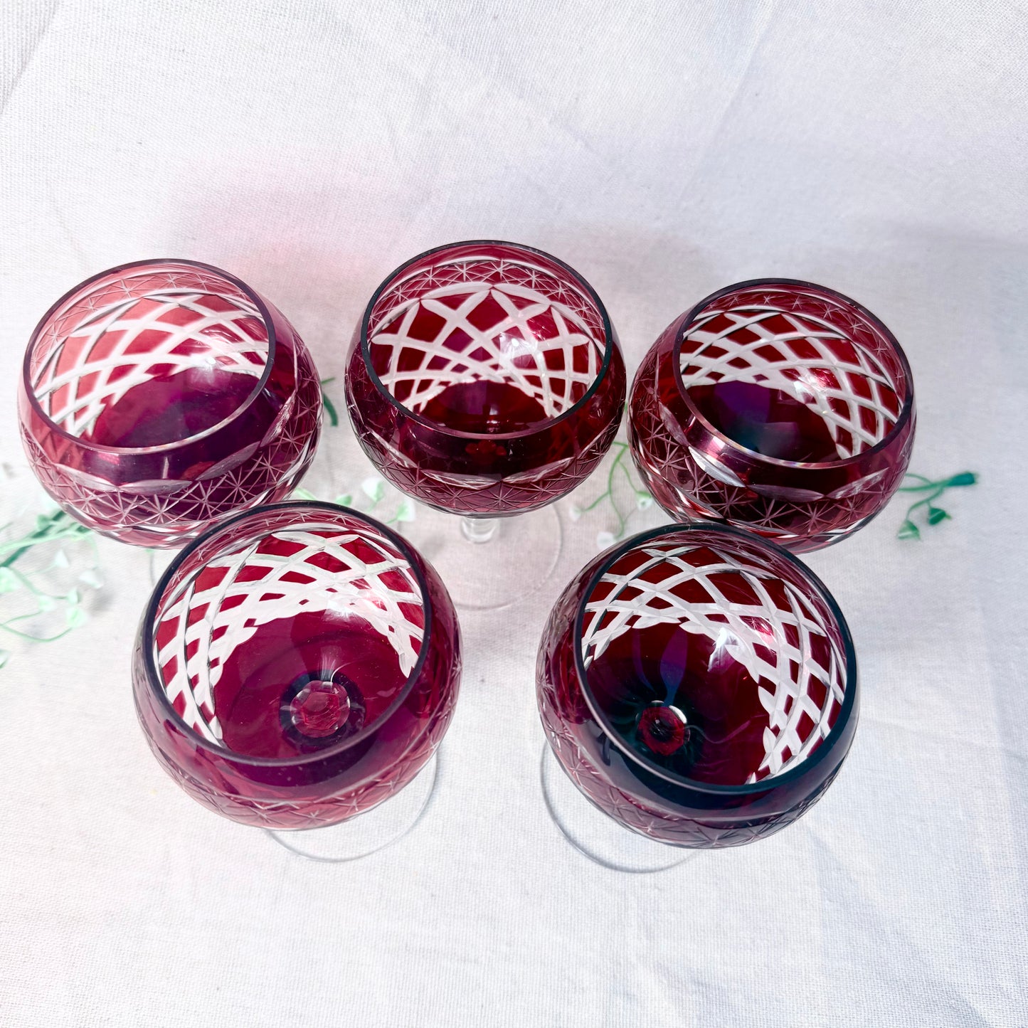 Weingläser Überfangglas rot