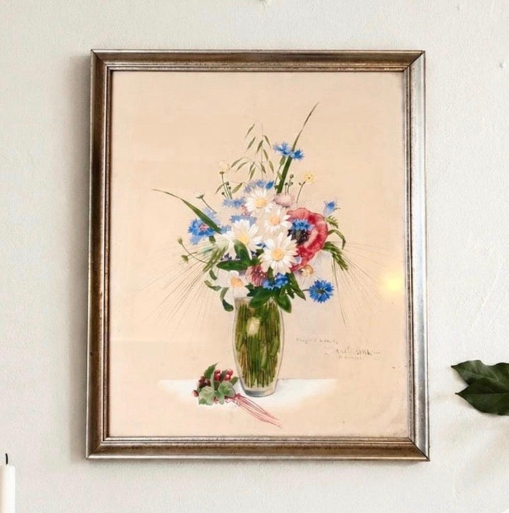 Gerahmtes Blumen Aquarell