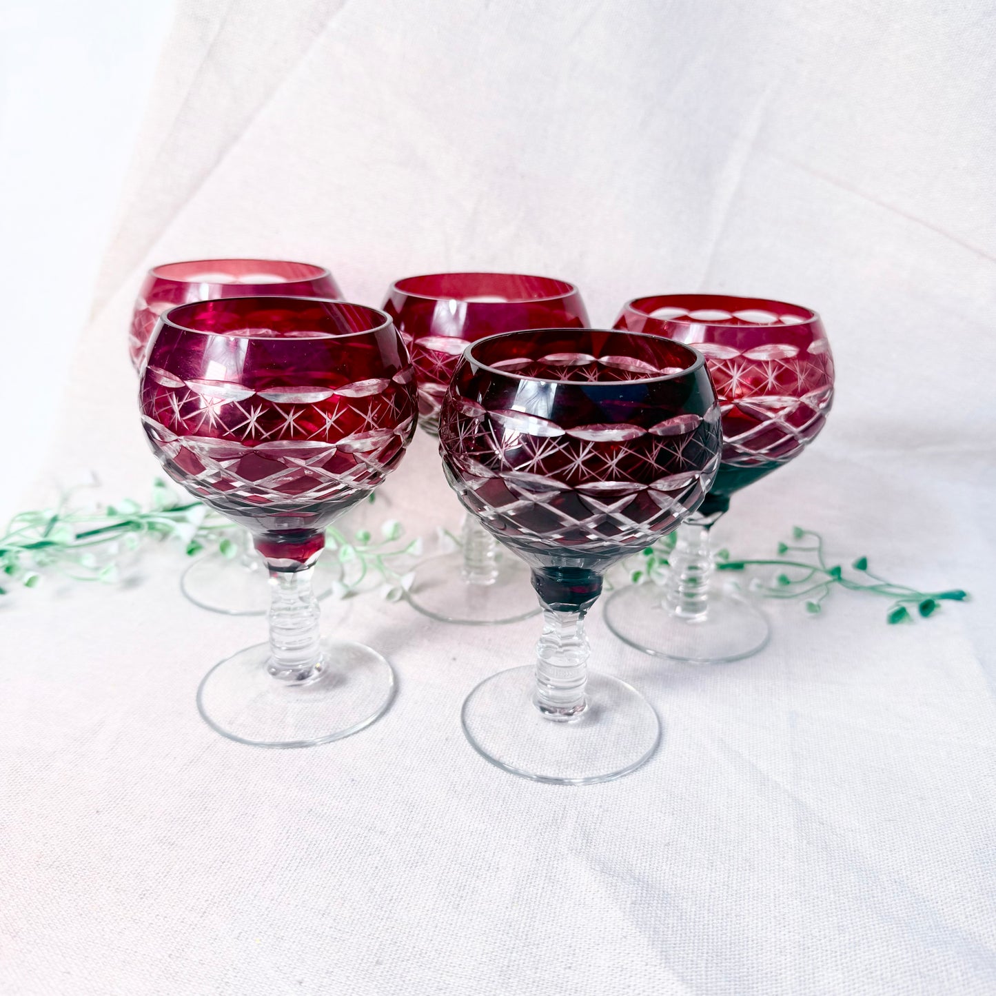 Weingläser Überfangglas rot