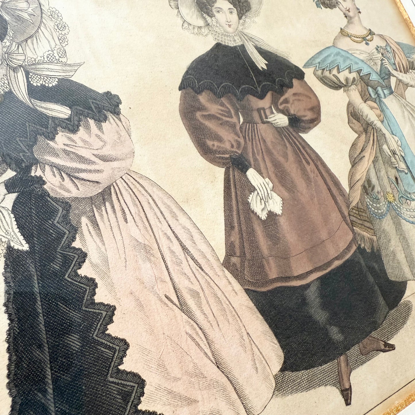 Gerahmte Mode Lithografie 1830