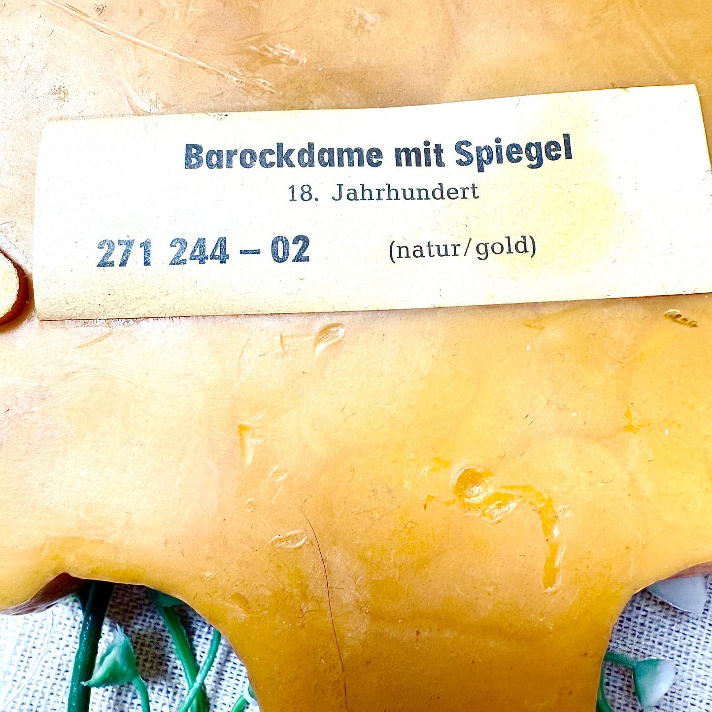 Wachsbild Barockdame mit Spiegel