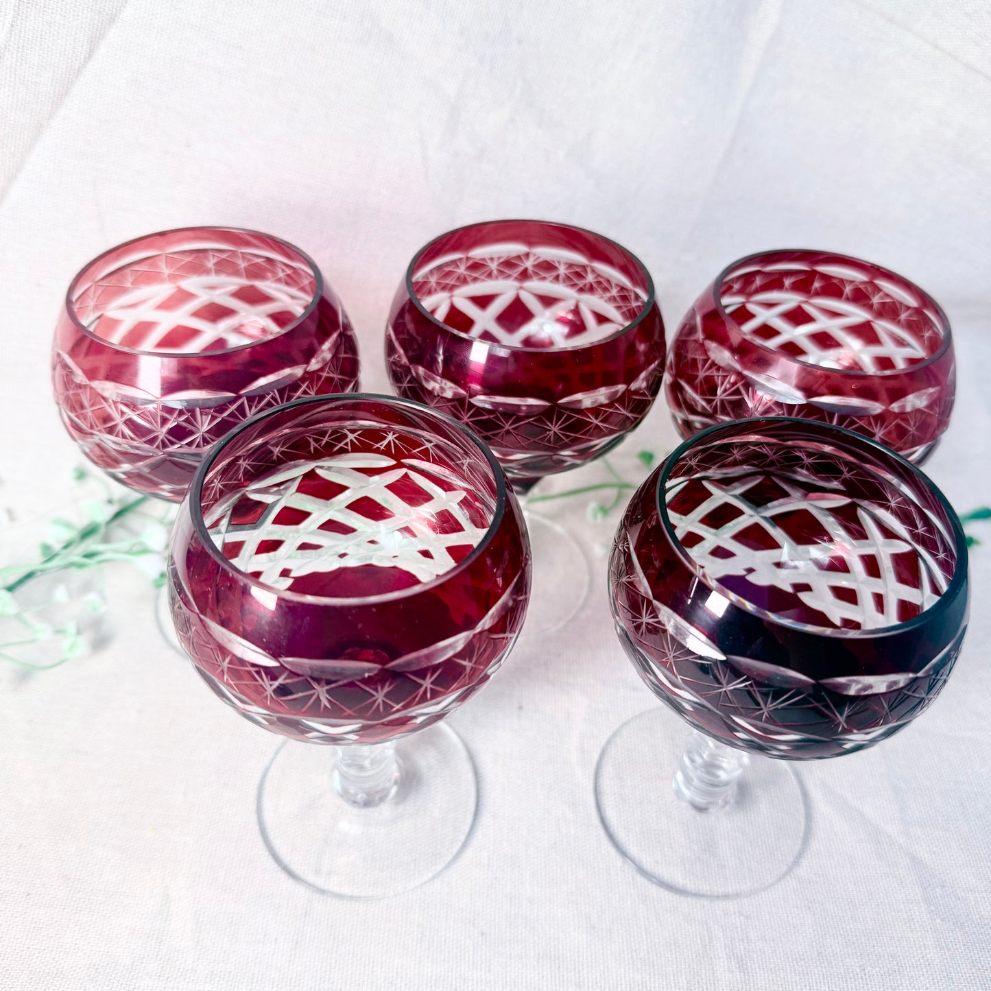 Weingläser Überfangglas rot
