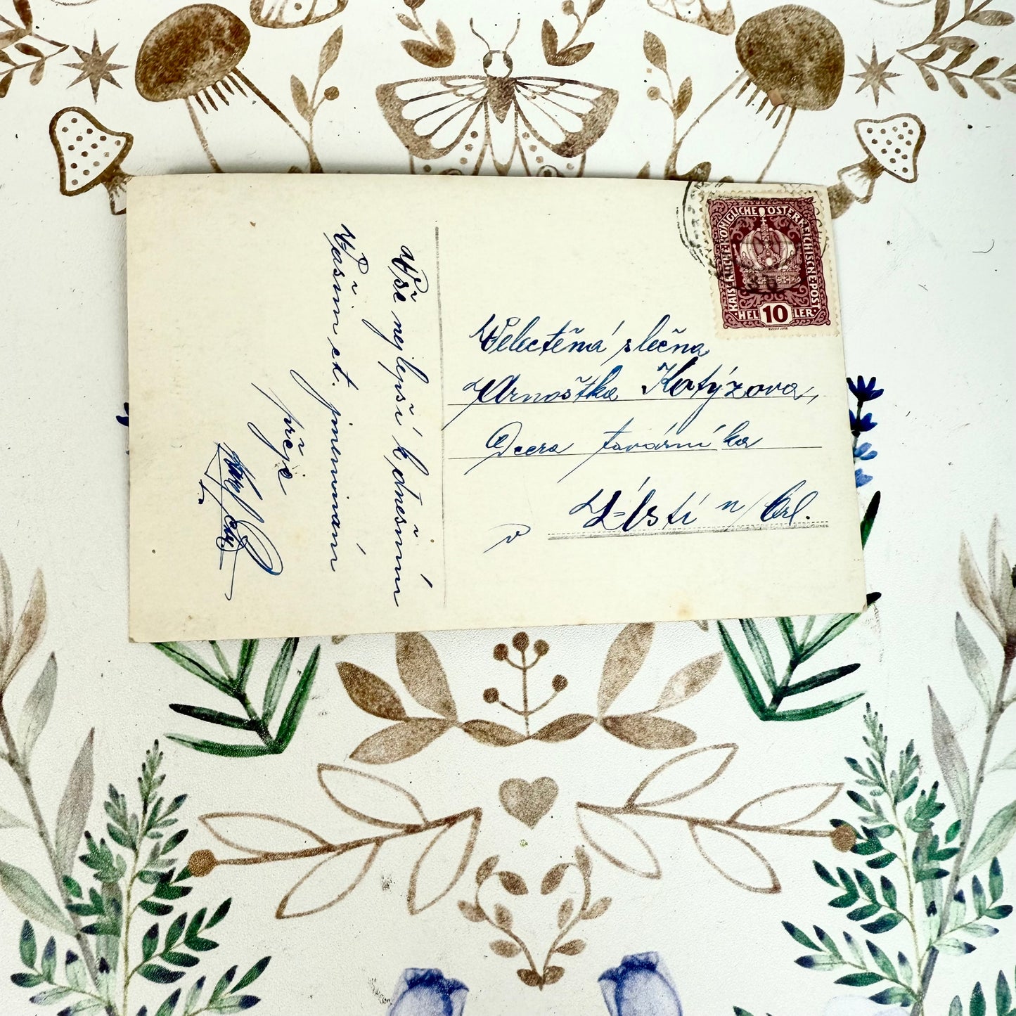 Tschechische Postkarte antik nachkoloriert