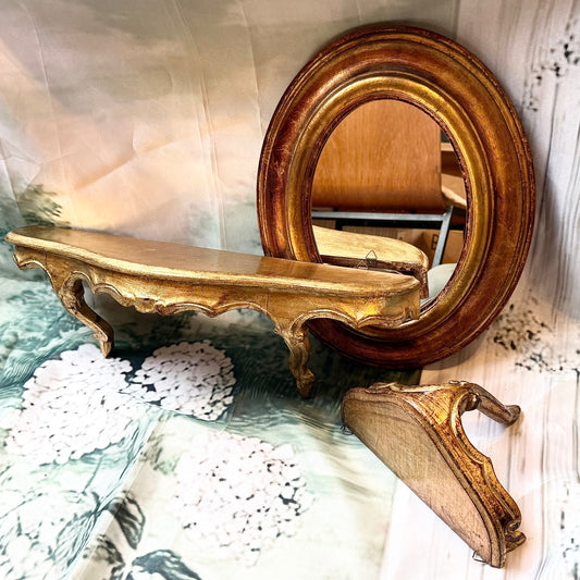 Set Konsolen und Spiegel Gold