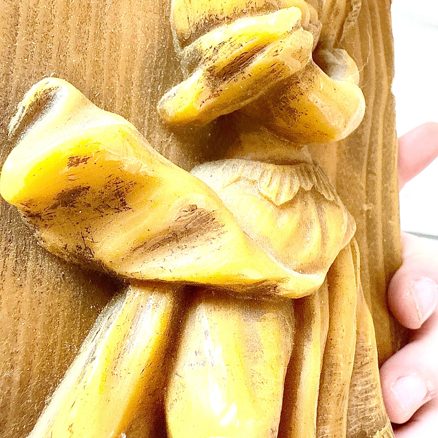 Wachsbild Barockdame mit Spiegel