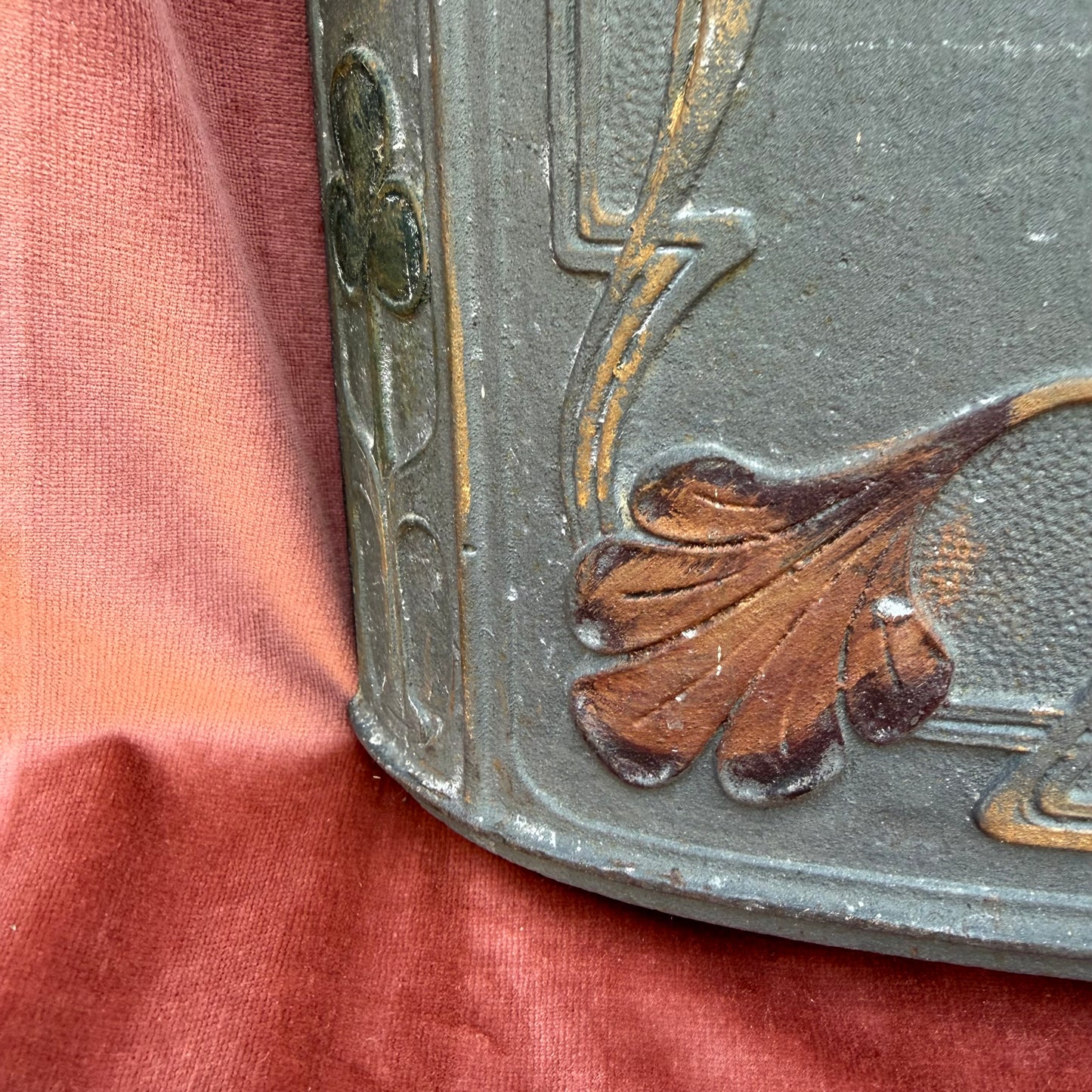Jugendstil Ofenplatte bemalt