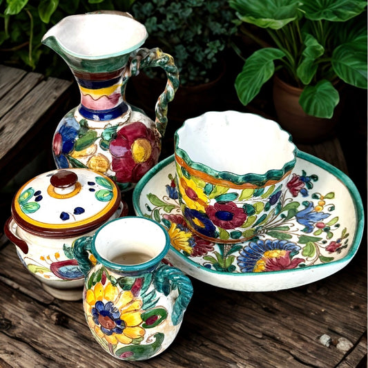 Set italienische Sgraffito Keramik