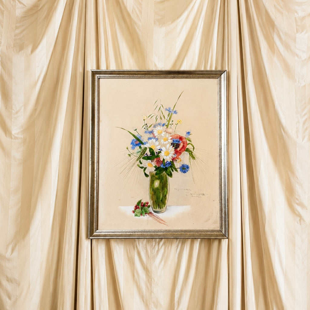 Gerahmtes Blumen Aquarell