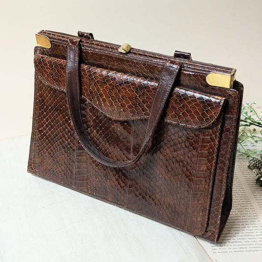 Tasche in braun und gold