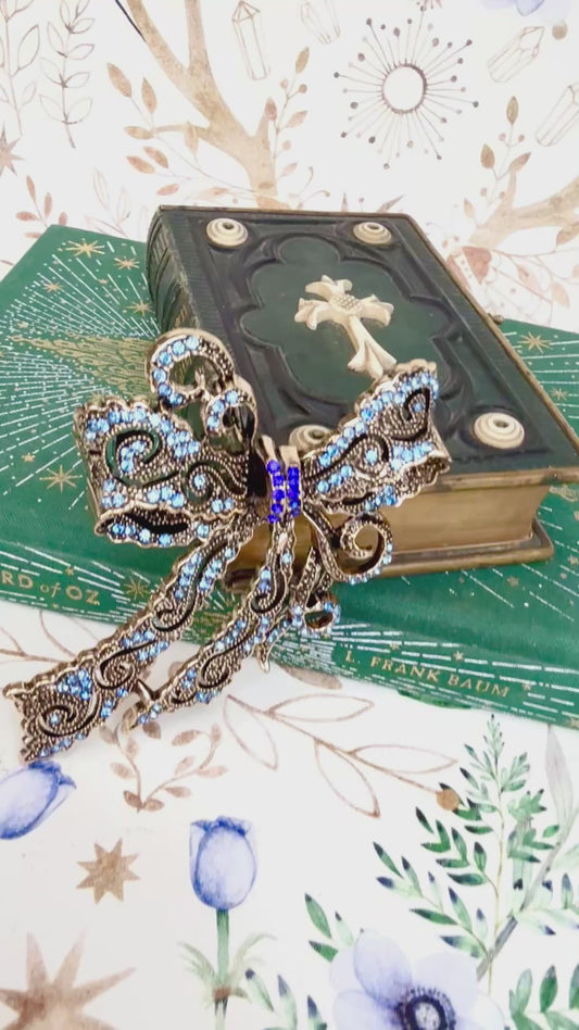 Brosche Schleife blau