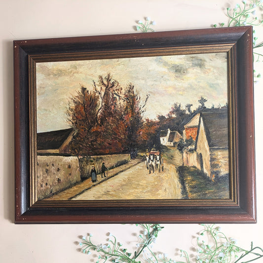 Oil painting à la Pissarro “The Stagecoach”