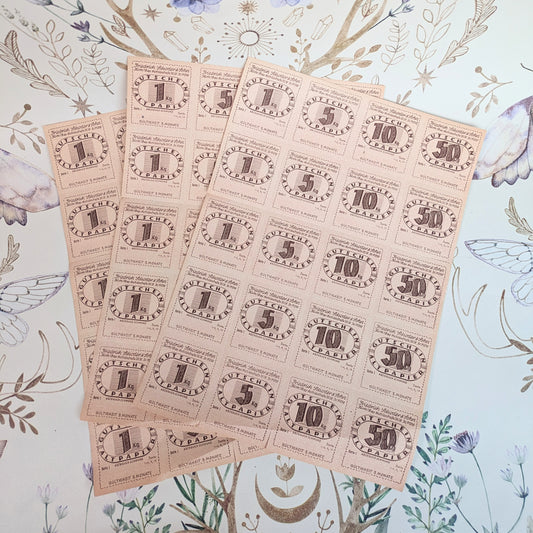 Set of waste paper vouchers 1940s