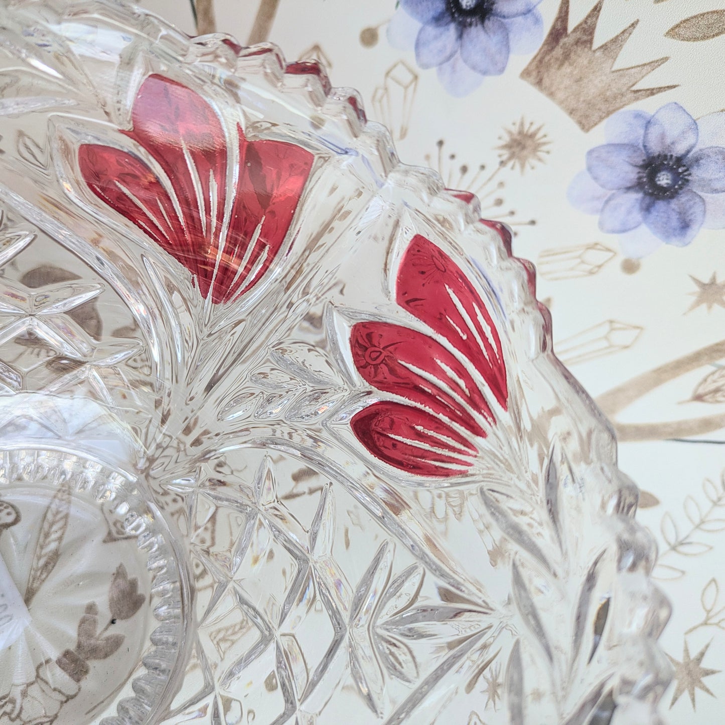 Bleikristall Schale Blumen