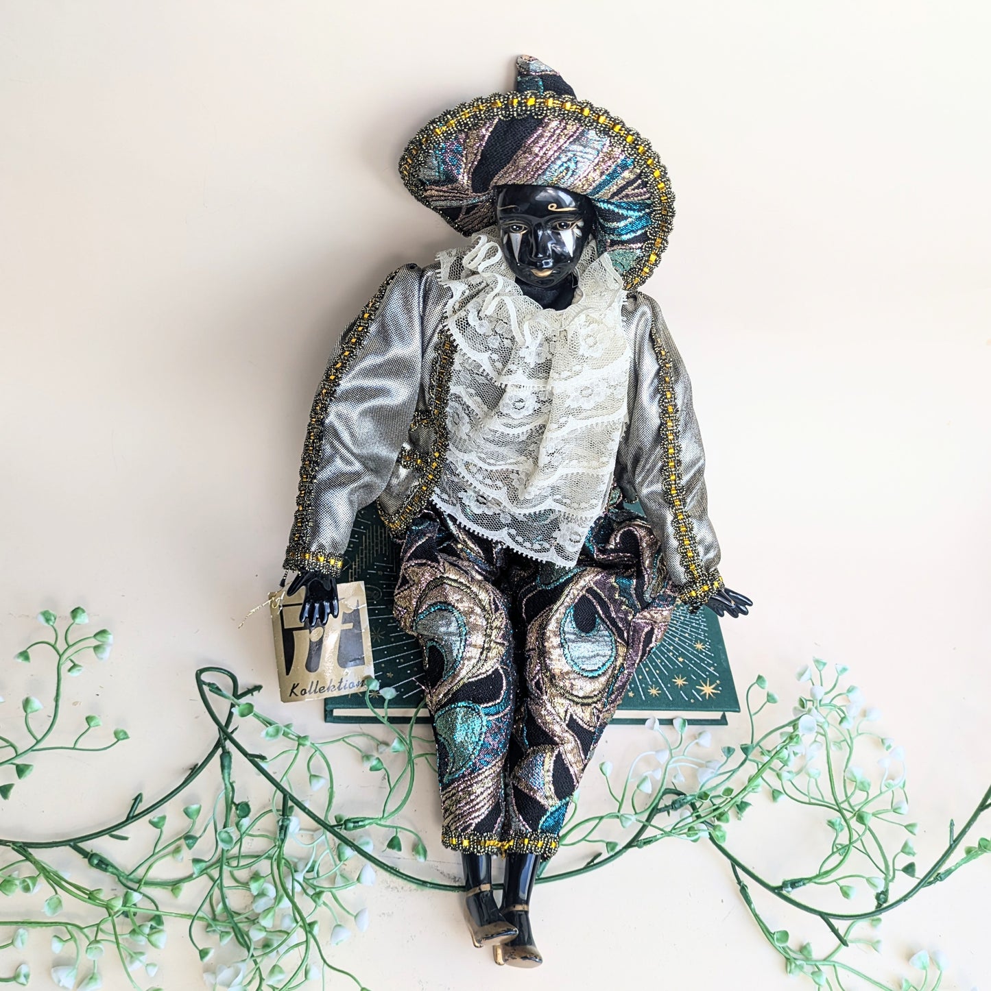 Venetian Harlequin Doll Black