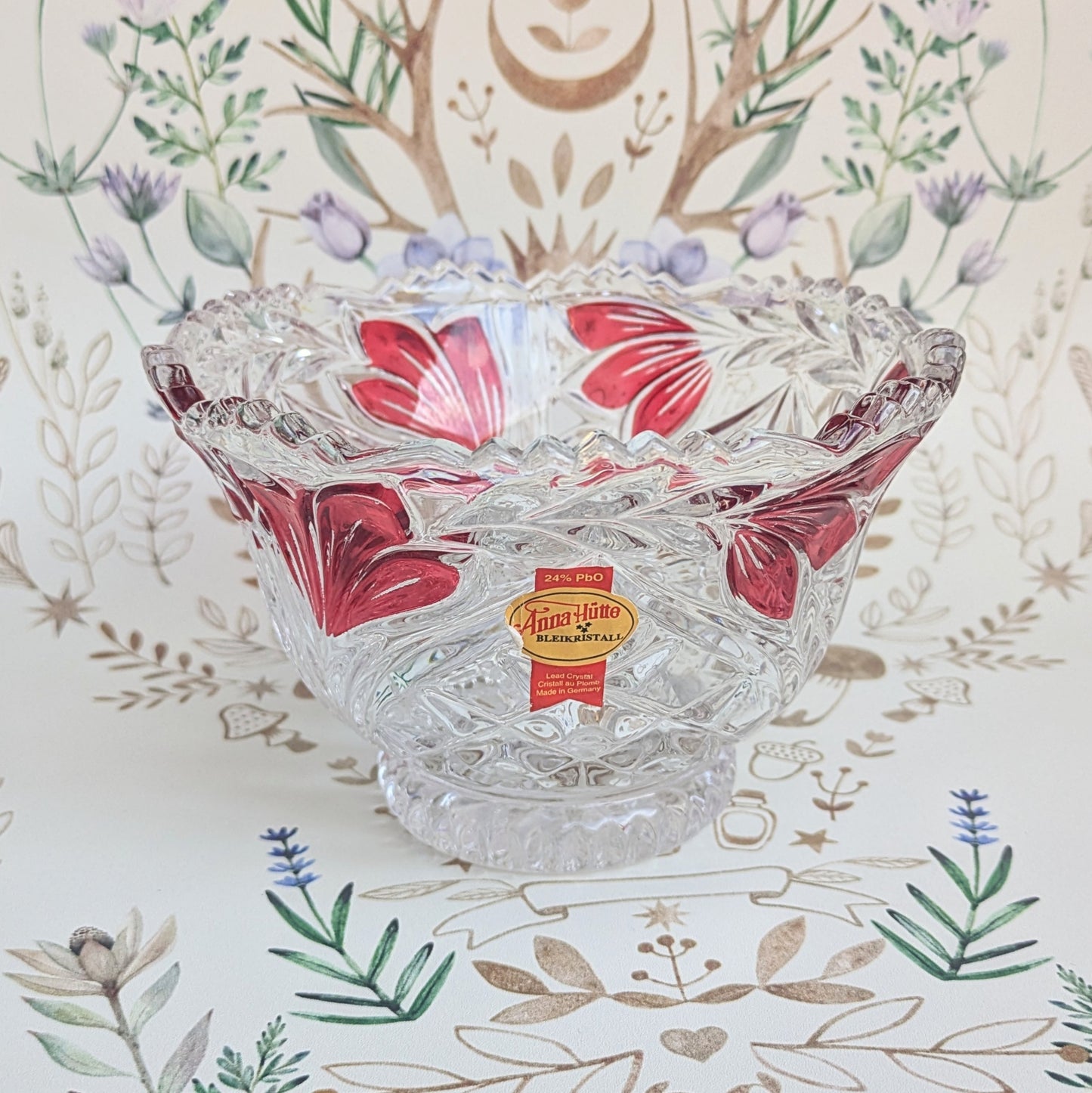 Bleikristall Schale Blumen