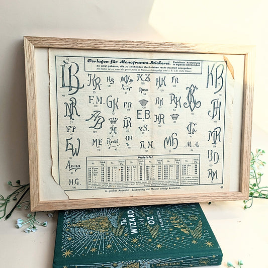 Framed monogram advertising