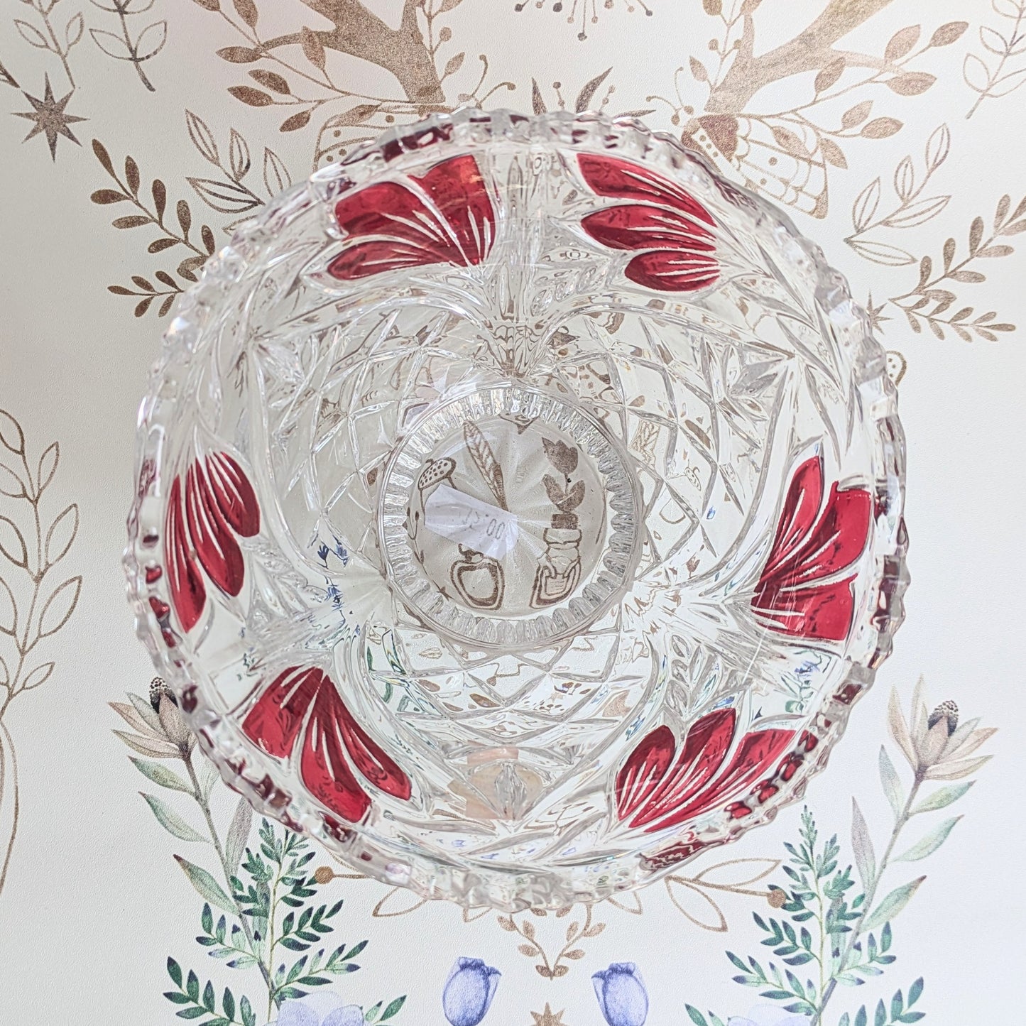 Bleikristall Schale Blumen