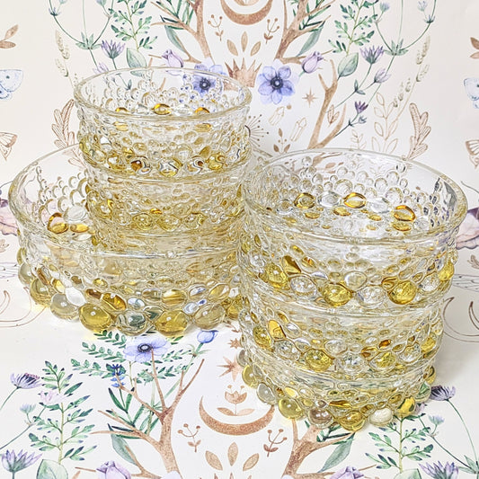 Bubble glass bowls yellow Walther Glas